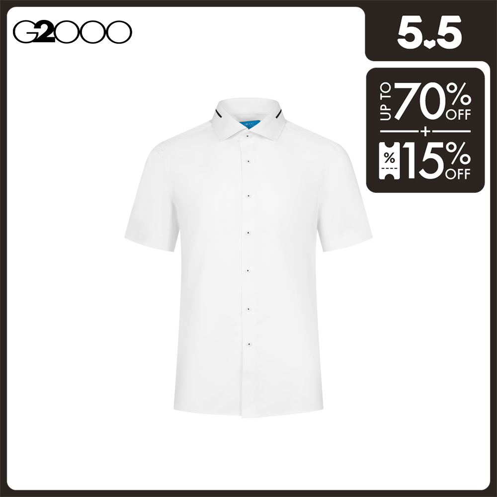 G2000 Men Dry Light Sweat-Wicking Polyester Poplin Design Detail Dress Shirt