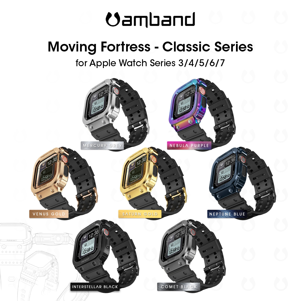 Amband Moving Fortress Classic Steel Silver Band for Apple Watch Series  3/4/5/6/7